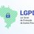 LGPD - the Lei Geral de Prote o de Dados Pessoais - Portuguese. English - General Personal Data Protection Law. Vector background with lock and map of Brazil